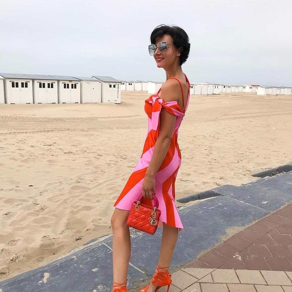 ASOS Vibrant Pink and Red Asymmetrical Dress